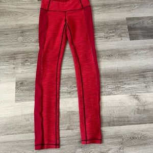 Lululemon red full length workout leggings 6